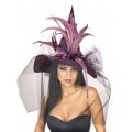 Purple Feather Witch Hat